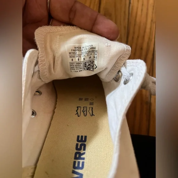 Converse All Star Chuck Taylor Ivory White Canvas 3J256 Sneakers Shoes Women’s 8 - Picture 7 of 7